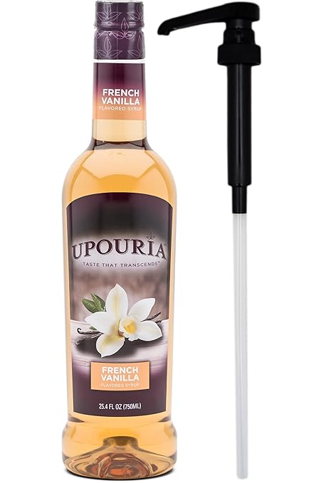 Upouria French Vanilla Syrup, 750ml, 12-Pack