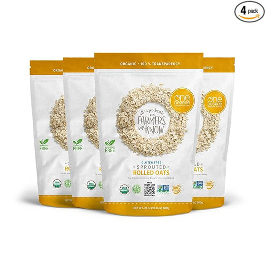 One Degree Sprouted Rolled Oats, 24oz, 4-Pack