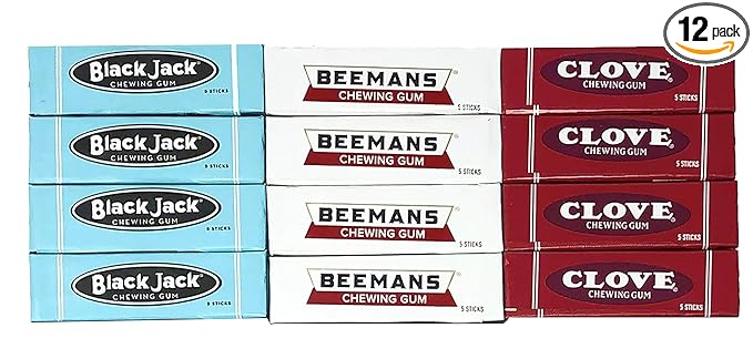 Black Jack, Beemans, and Clove Gum Variety Pack of 12