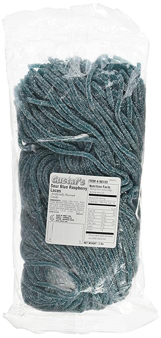 Gustaf's Sour Blue Raspberry Licorice Laces, 2LB
