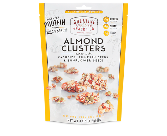 Almond Clusters Baked with Cashews, Pumpkin Seeds, & Sunflower Seeds