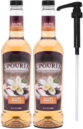 Upouria - Salted Vanilla Syrup - 750 ml - 2-Pack with Pumps