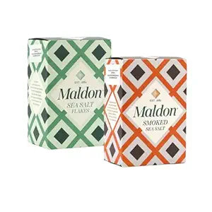 Maldon Variety Pack of Sea Salt Flakes and Smoked Sea Salt, 1 pack of each, 4.4oz