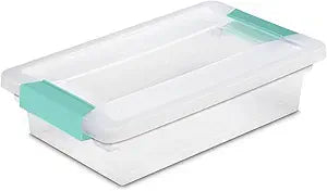 Sterilite Plastic Bins with Lids, Clear Shoe Boxes & Containers, Small, 6 Qt