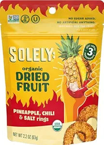 Solely Organic Dried Fruit, Pineapple, Chili, and Salt Rings, 2.2oz 4-Pack