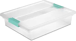 Sterilite Plastic Storage Bins with Lids, Clear Bin Containers, Large, 5.7 Qt