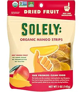 Solely Organic Dried Mango Strips, 5oz, 6-Pack