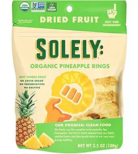 Solely Organic Dried Pineapple Rings, 3.5 oz, 6 Pack