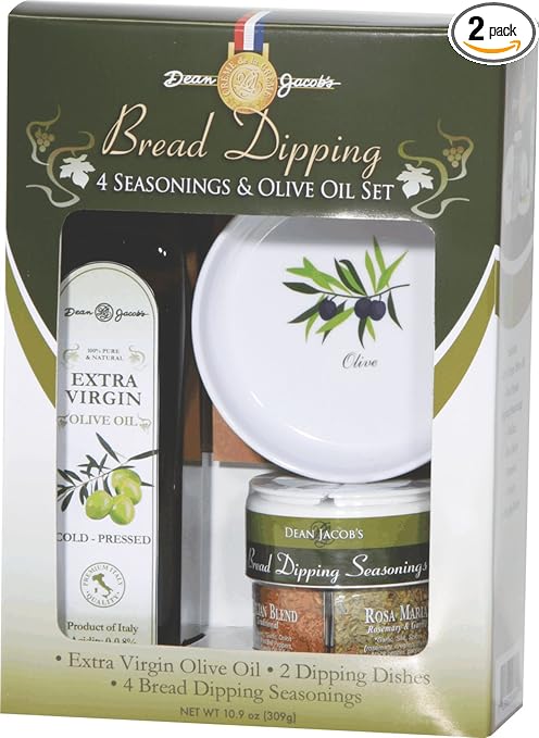 Dean Jacob's Bread Dippin 4 Seasonings & Olive OIld Set