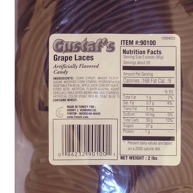 Gustaf's Juicy Grape Licorice Laces, 2LB