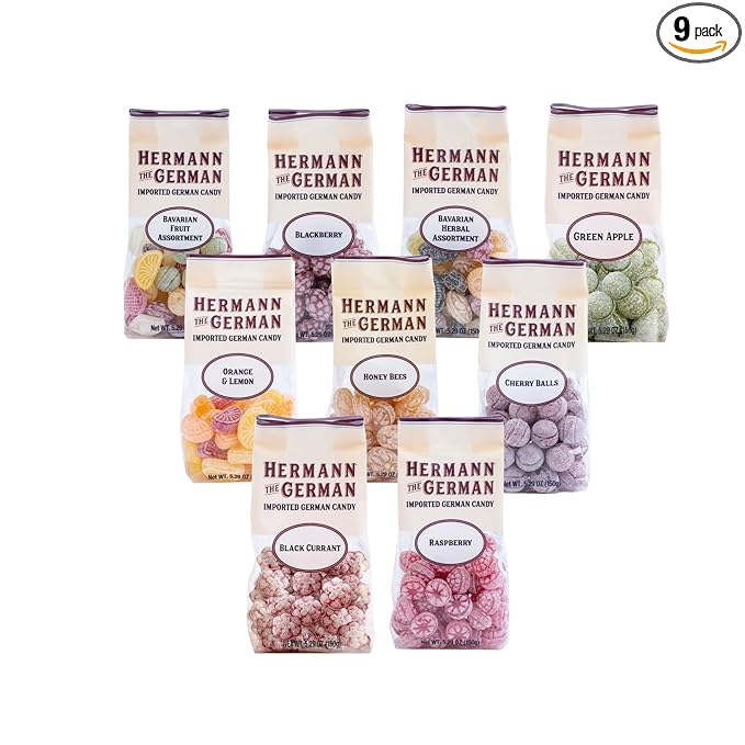 Hermann the German Hard Candy 9 Flavor Variety Pack