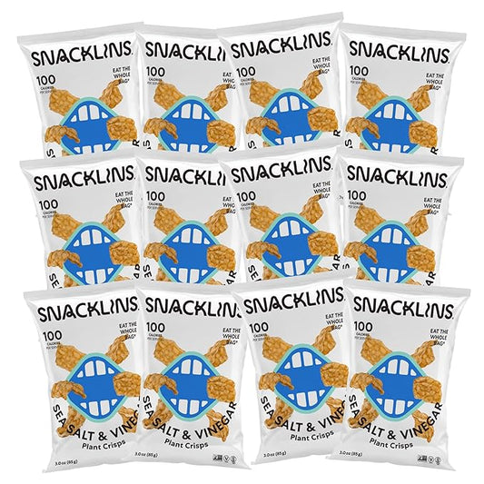 Snacklins Sea Salt and Vinegar, 3oz, 12-Pack