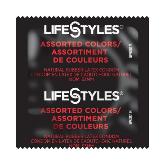 Lifestyles Assorted Colors Lubricated Condom, 1008 per case