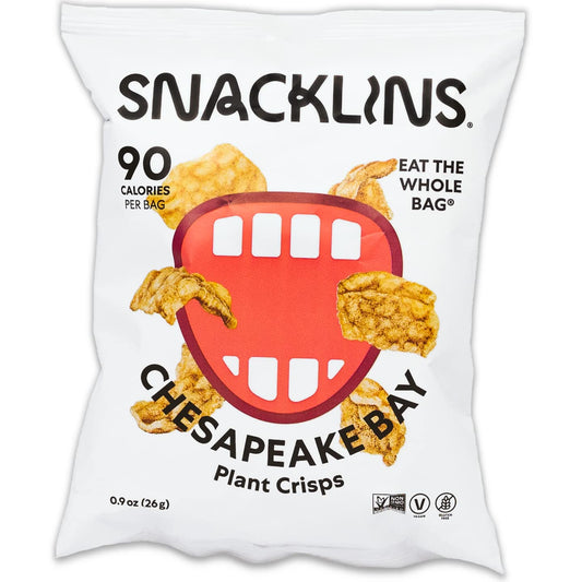 Snacklins Chesapeake Plant Crisps - Plant Based Crisps (Pack of 12)
